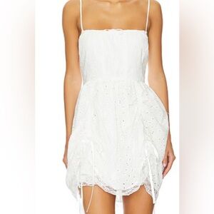SELKIE IVORY THEATRE MINI DRESS EYELET SMALL